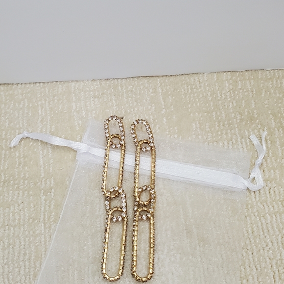 Express Interlocking Rhinestone Earrings - Picture 5 of 5